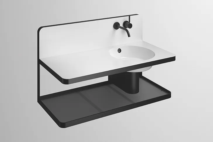 Alape Waschplatz S19L.2, Mattschwarz Alape Waschplatz S19L.2, Mattschwarz
