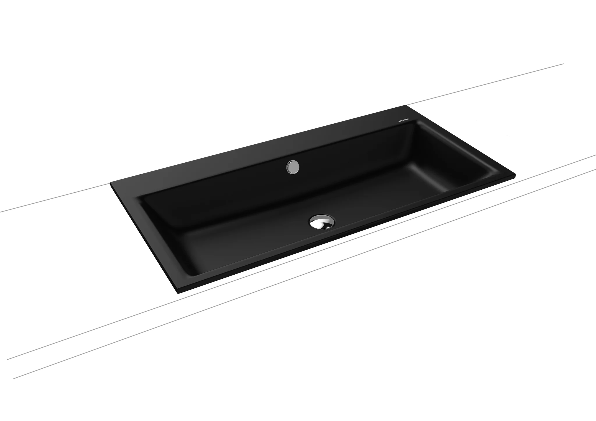 Kaldewei PURO Einbauwaschtisch, schwarz matt 100, 900x460 mm, Randhöhe 14 mm, mit Überlauf