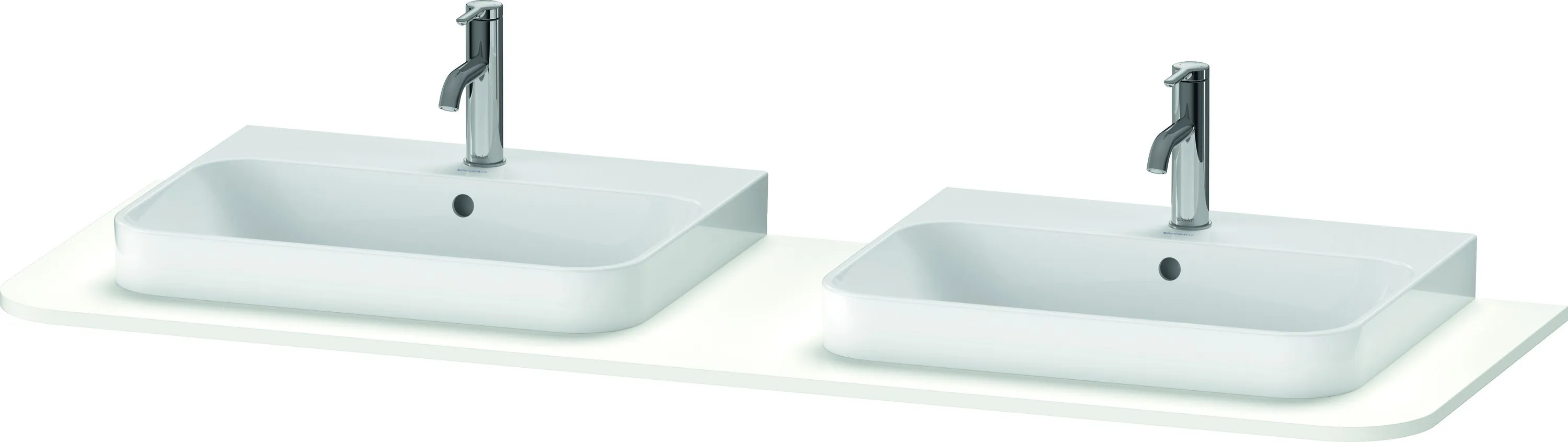 Duravit Konsole „Happy D.2 Plus“, links und rechts in Weiß Seidenmatt