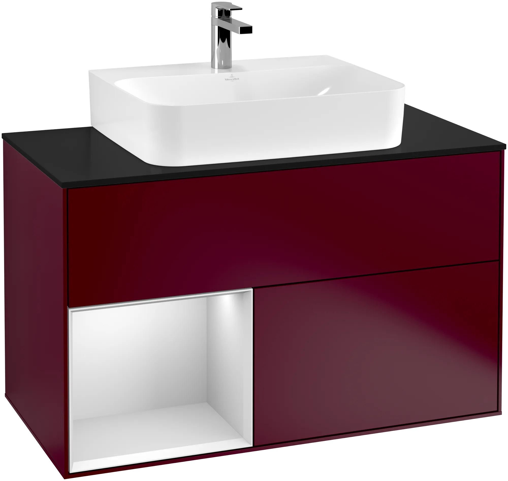 Villeroy & Boch Waschbeckenunterschrank Finion G11, 1000 x 603 x 501 mm, mit Beleuchtung, 2 Auszüge