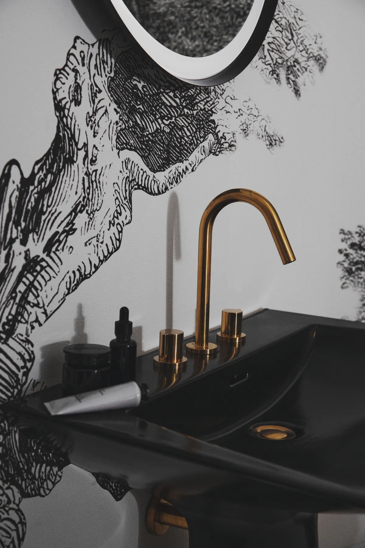 Push-Open für Waschtisch mit Überlauf, Brushed Gold Push-Open für Waschtisch mit Überlauf, Brushed Gold