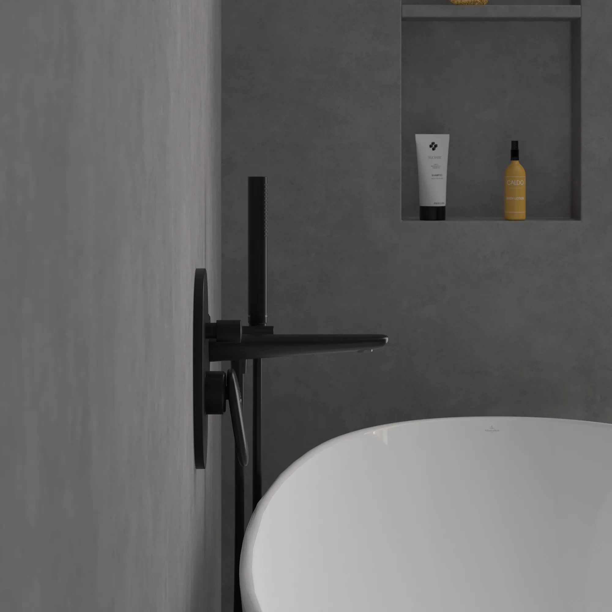 Villeroy & Boch Antao Unterputz-Einhebel-Armatur, rund, Matt Black, 184x221x57 mm Villeroy & Boch Antao Unterputz-Einhebel-Armatur, rund, Matt Black, 184x221x57 mm
