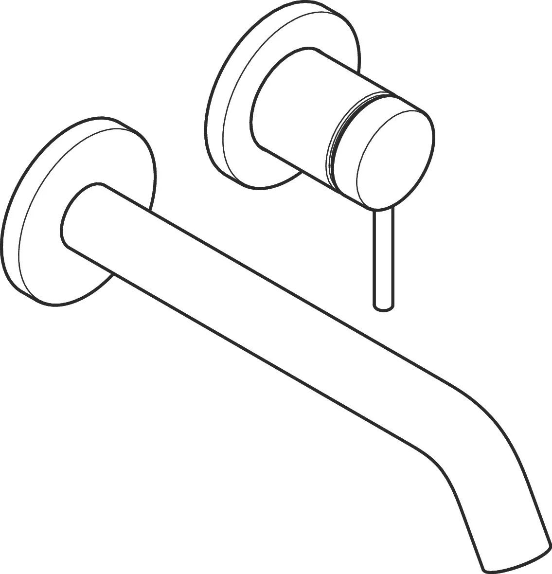 Tecturis S Einhebel-Waschtischmischer Unterputz für Wandmontage mit Auslauf 22,5 cm Chrom Tecturis S Einhebel-Waschtischmischer Unterputz für Wandmontage mit Auslauf 22,5 cm Chrom