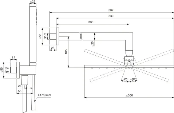 Ideal Standard Idealrain Armaturen-Paket Idealrain Chrom