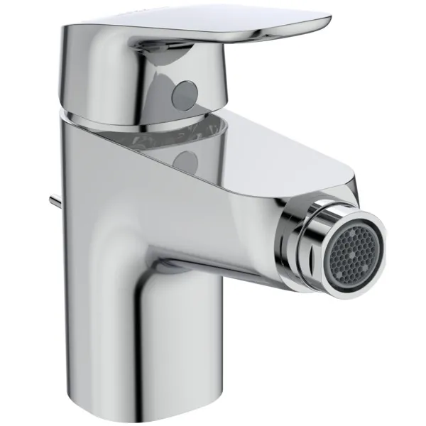 Bidetarmatur Ceraflex, Ausladung 114mm, mit Ablaufgarnitur aus Kst., Chrom Bidetarmatur Ceraflex, Ausladung 114mm, mit Ablaufgarnitur aus Kst., Chrom