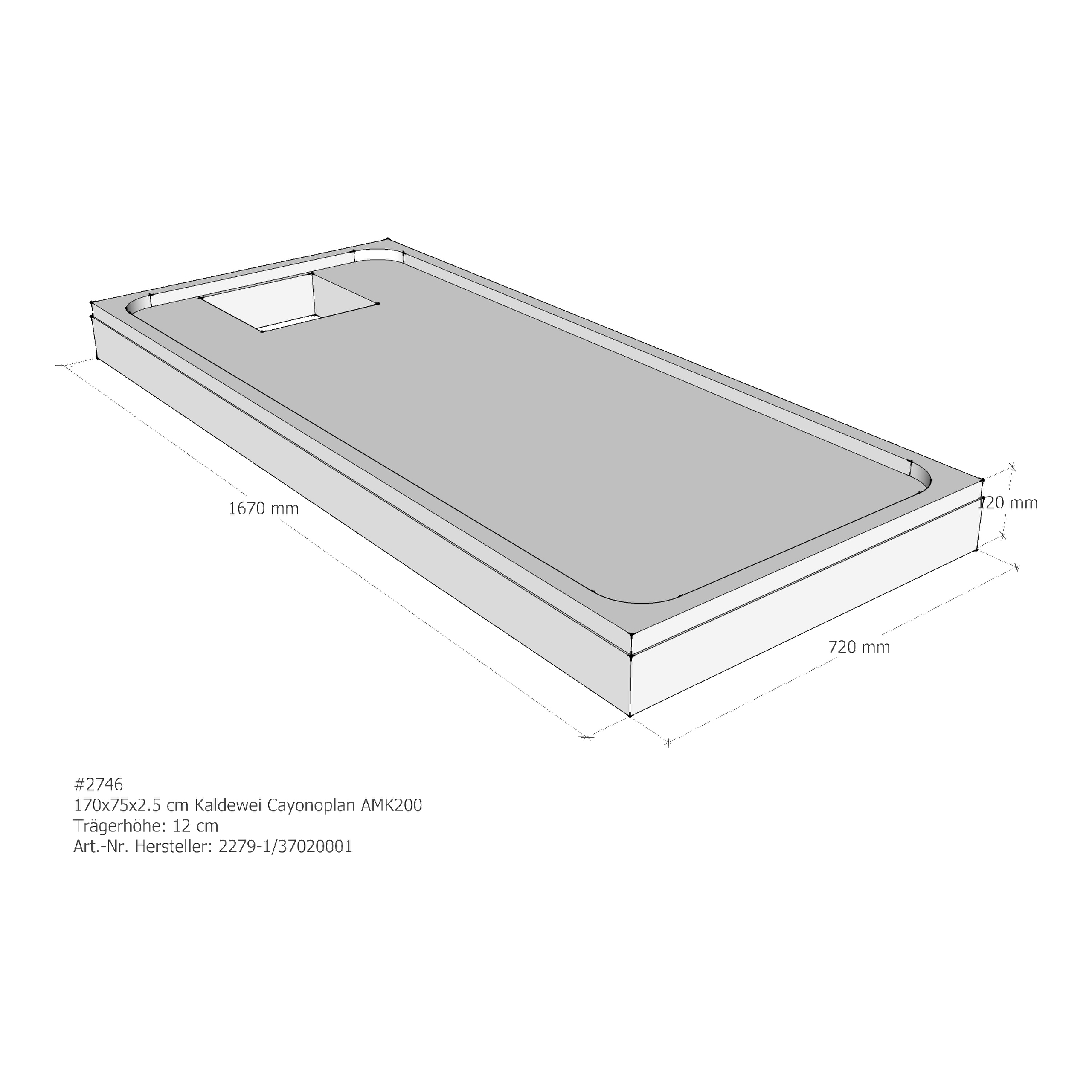 Duschwannenträger für Kaldewei Cayonoplan 170 × 75 × 2,5 cm Breite: 75 cm / Länge: 170 cm Duschwannenträger für Kaldewei Cayonoplan 170 × 75 × 2,5 cm Breite: 75 cm / Länge: 170 cm