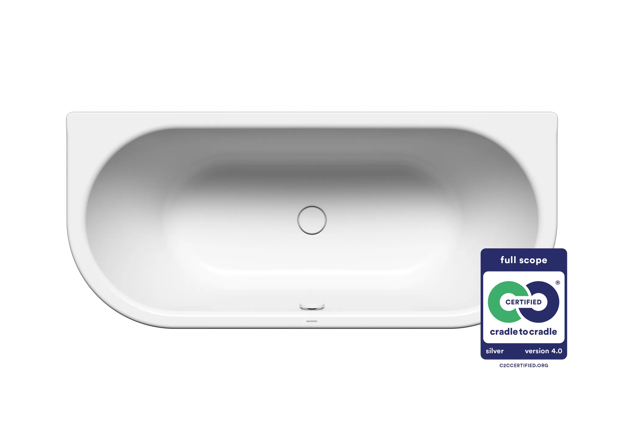 Kaldewei Badewanne „Centro Duo 2“ vorwand 170 × 75 cm mit Überlaufbohrung, in alpinweiß