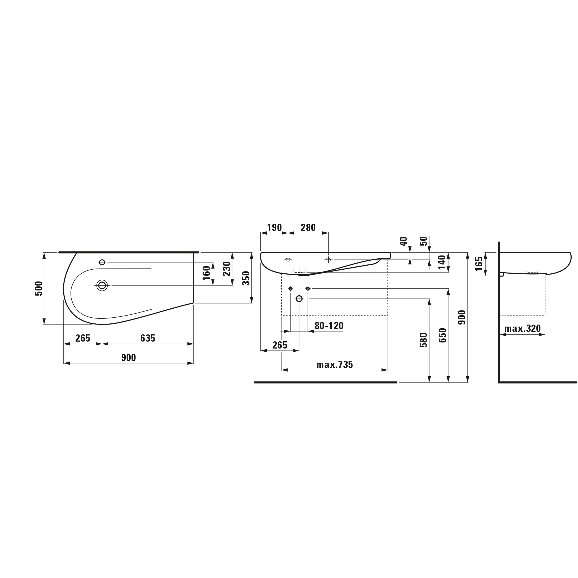 Waschbecken „Ilbagnoalessi“, Hahnlochposition mittig in Weiß Waschbecken „Ilbagnoalessi“, Hahnlochposition mittig in Weiß