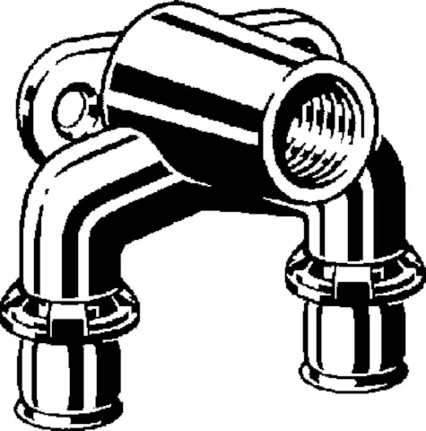 Viega „Sanfix P“ Doppelwandscheibe mit 2 Muffen und Innengewinde 16 mm × 1/2″ × 16 mm Viega „Sanfix P“ Doppelwandscheibe mit 2 Muffen und Innengewinde 16 mm × 1/2″ × 16 mm