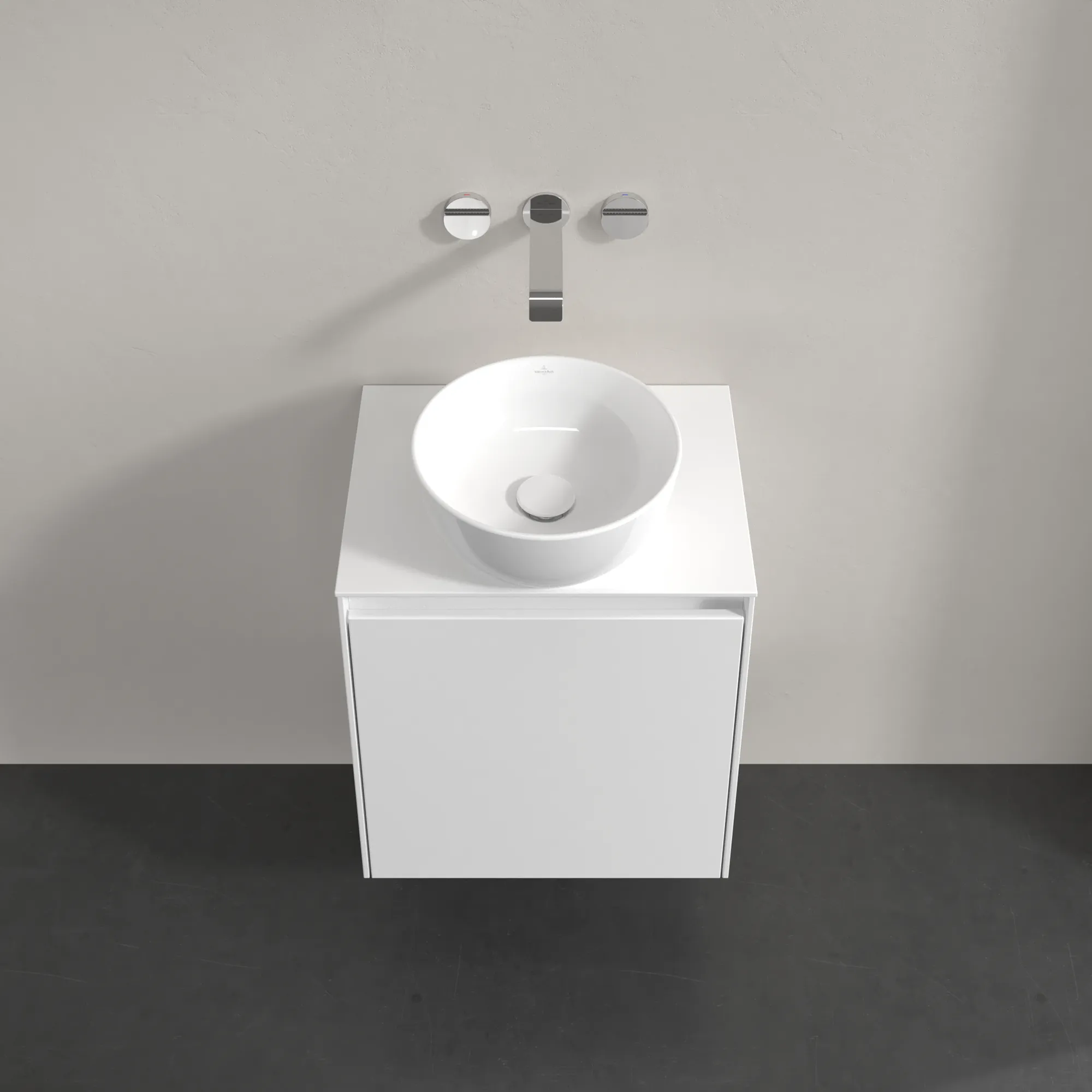 Villeroy & Boch Waschbeckenunterschrank Collaro C14800, Eckig White Matt, 500x380 mm, Höhe 548 mm, mit SoftClosing, 1 Tür, Fachboden Villeroy & Boch Waschbeckenunterschrank Collaro C14800, Eckig White Matt, 500x380 mm, Höhe 548 mm, mit SoftClosing, 1 Tür, Fachboden