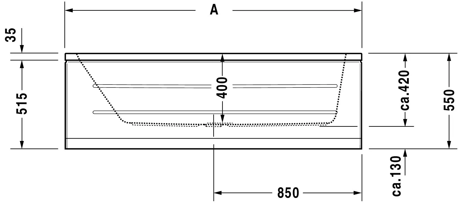 Duravit Badewanne „D-Code“ rechteck 170 × 70 cm, Mittelablauf