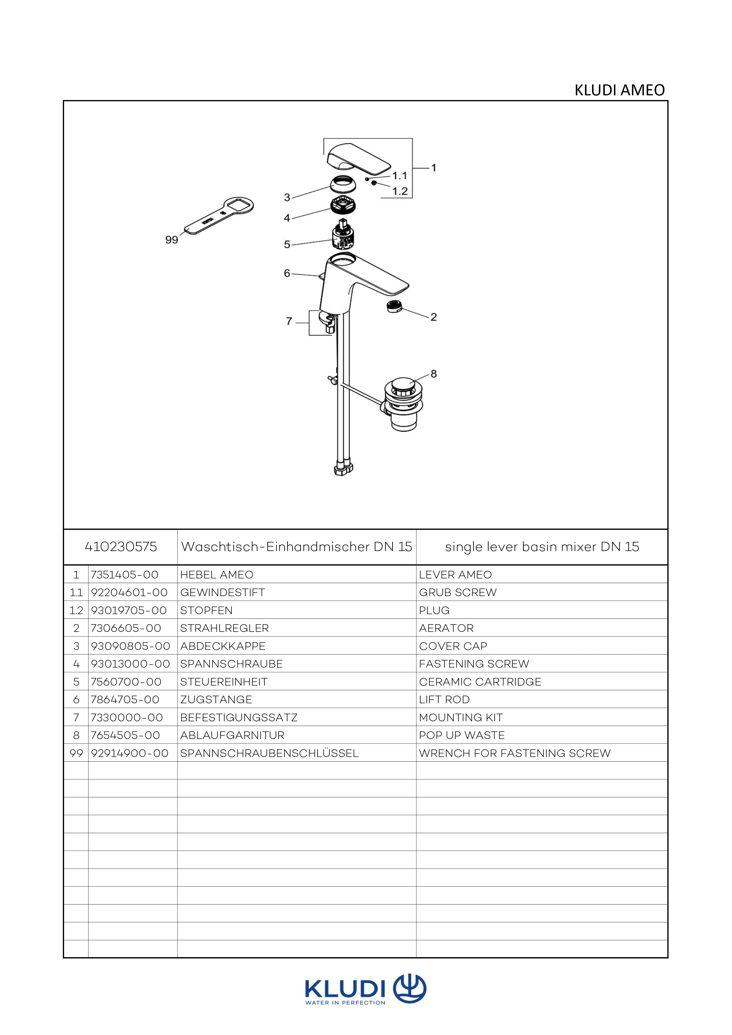AMEO WaschtischEHM DN 15 XL mit Ablaufgarnitur chrom AMEO WaschtischEHM DN 15 XL mit Ablaufgarnitur chrom