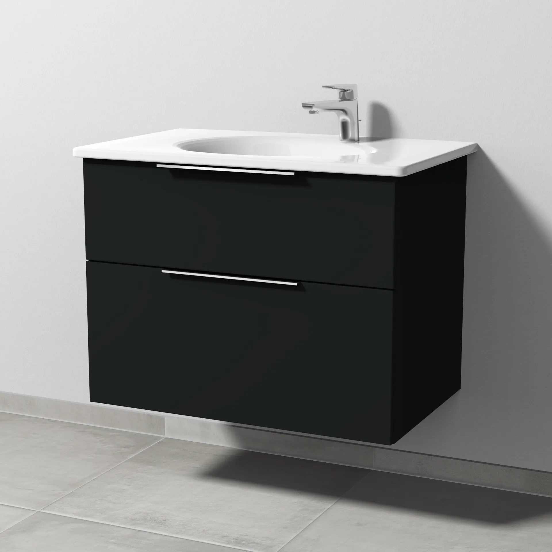 Sanipa Waschtischunterschrank „3way“ passend zu Keramik-Waschtische Antao von Villeroy & Boch 755 × 588 × 482 mm in Vulkan (matt)