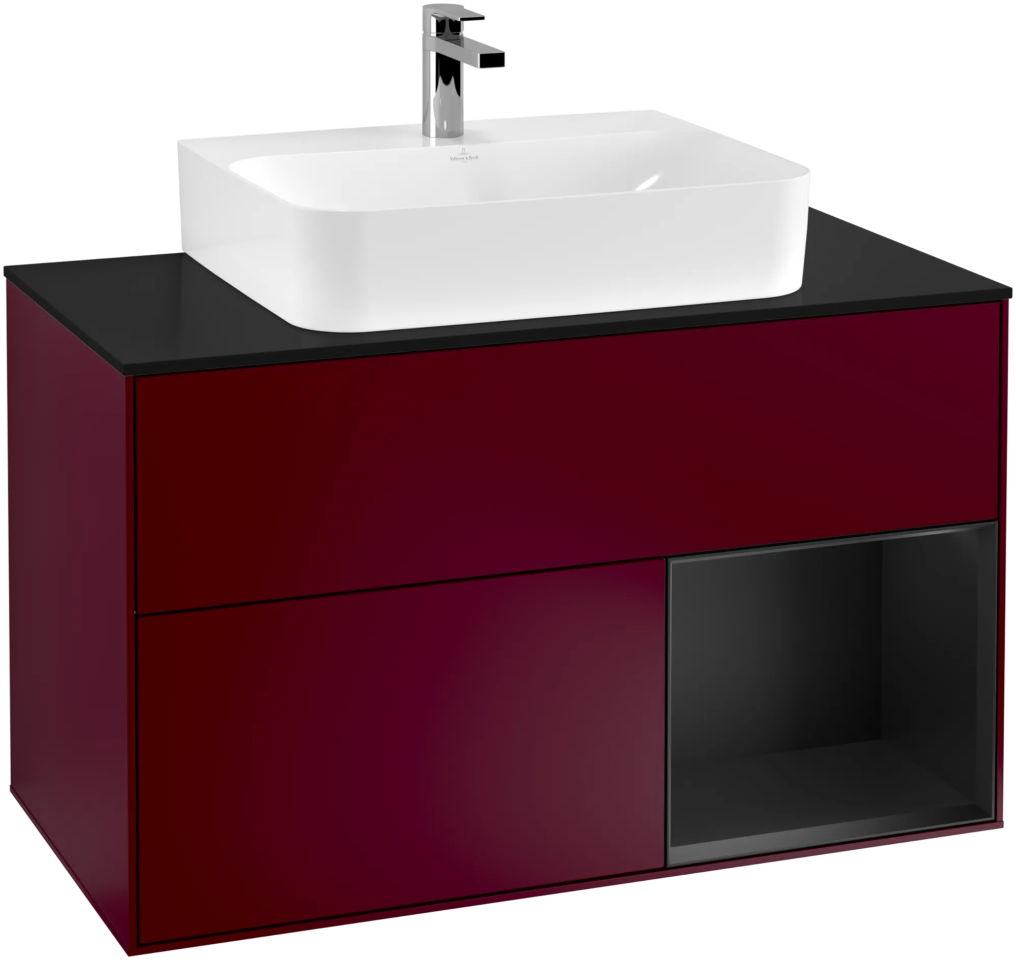 Villeroy & Boch Waschbeckenunterschrank Finion G12, 1000 x 603 x 501 mm, mit Beleuchtung, 2 Auszüge
