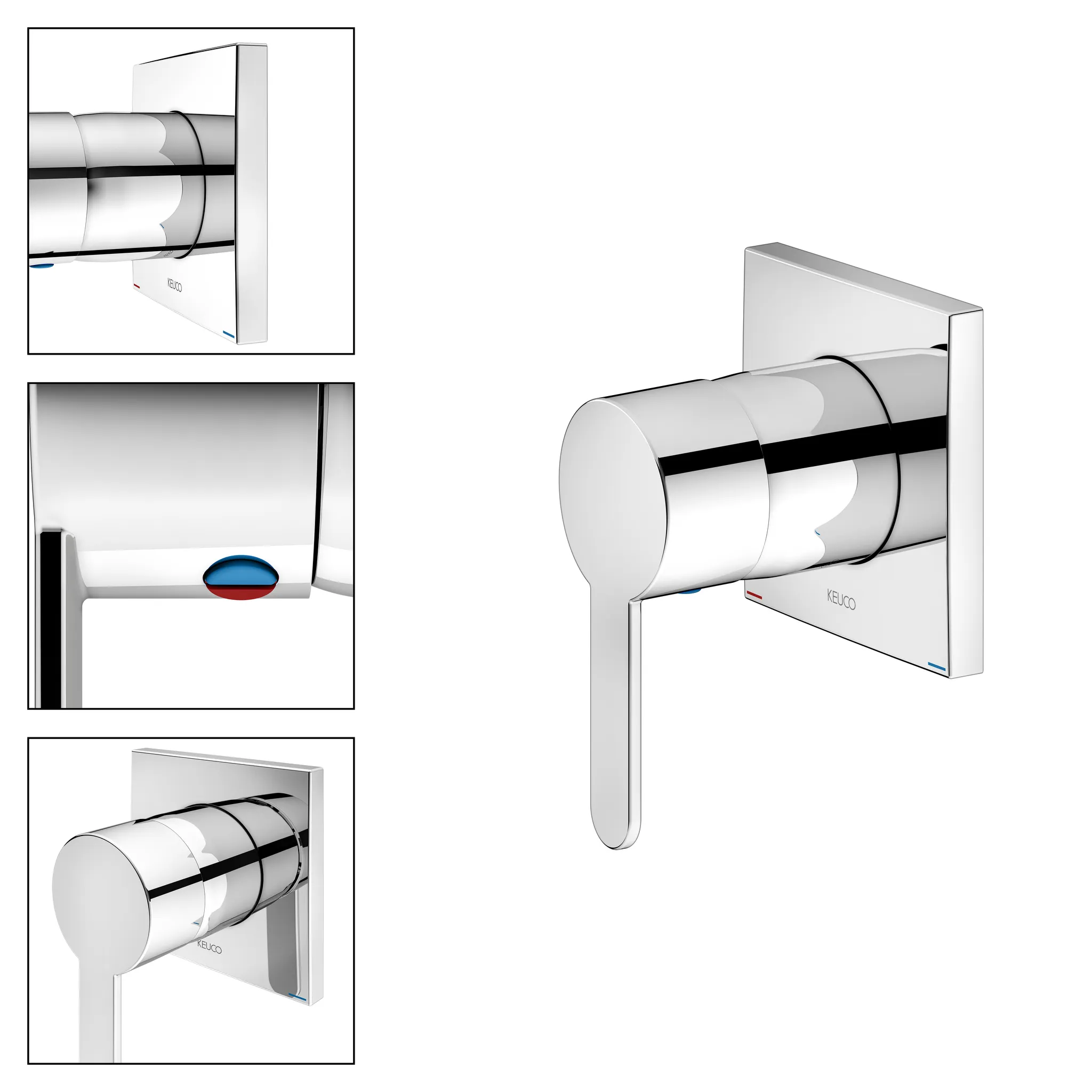 KEUCO IXMO Einhebelmischer Unterputz IXMO Flat mit eckiger Rosette/IXMO Flat verchromt KEUCO IXMO Einhebelmischer Unterputz IXMO Flat mit eckiger Rosette/IXMO Flat verchromt