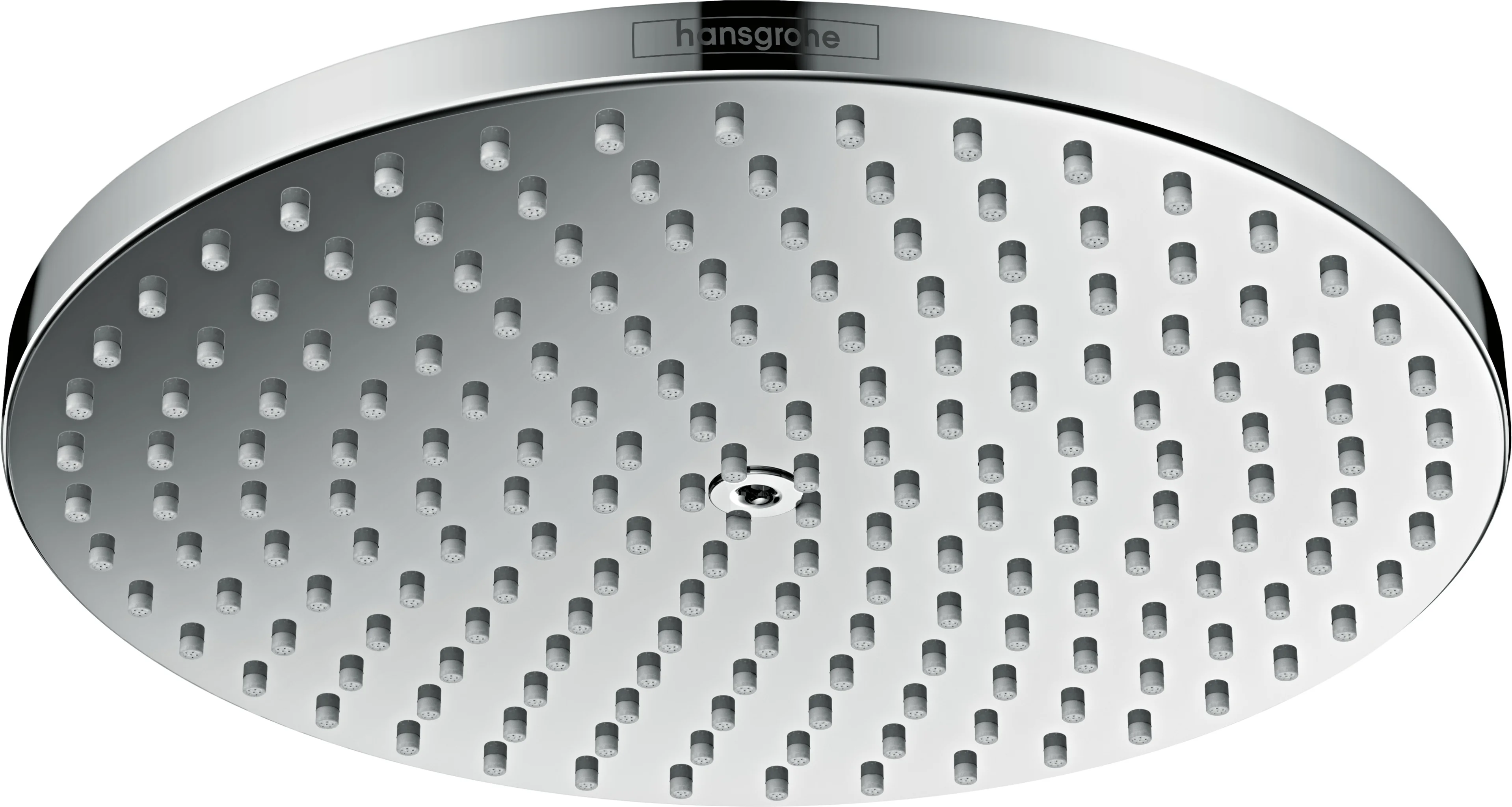 Hansgrohe Raindance S Kopfbrause PowderRain Chrom, 240 mm, verstellbarer Winkel, abnehmbare Strahlscheibe, für Durchlauferhitzer geeignet