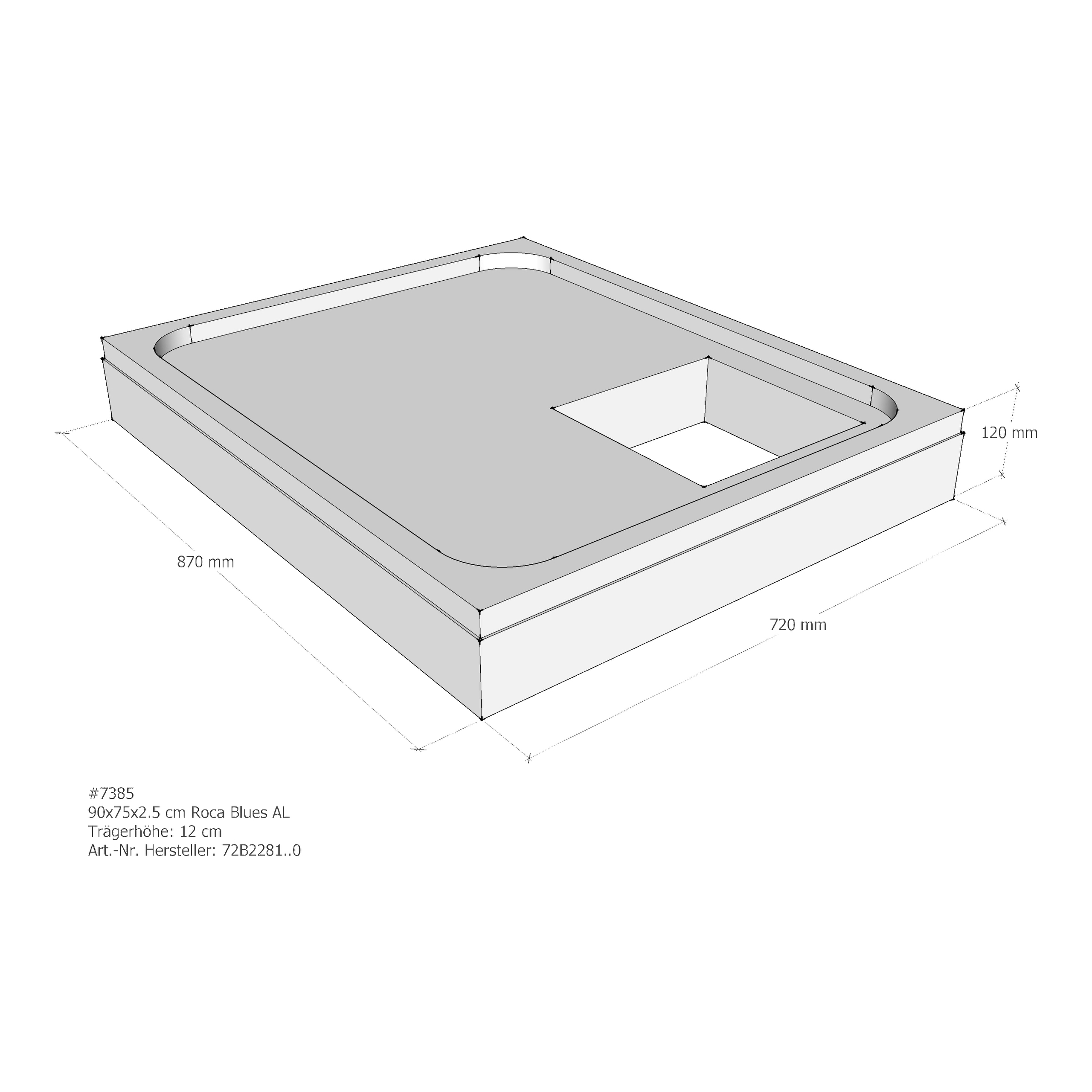 Duschwannenträger für Roca Blues 90 × 75 × 2,5 cm Duschwannenträger für Roca Blues 90 × 75 × 2,5 cm