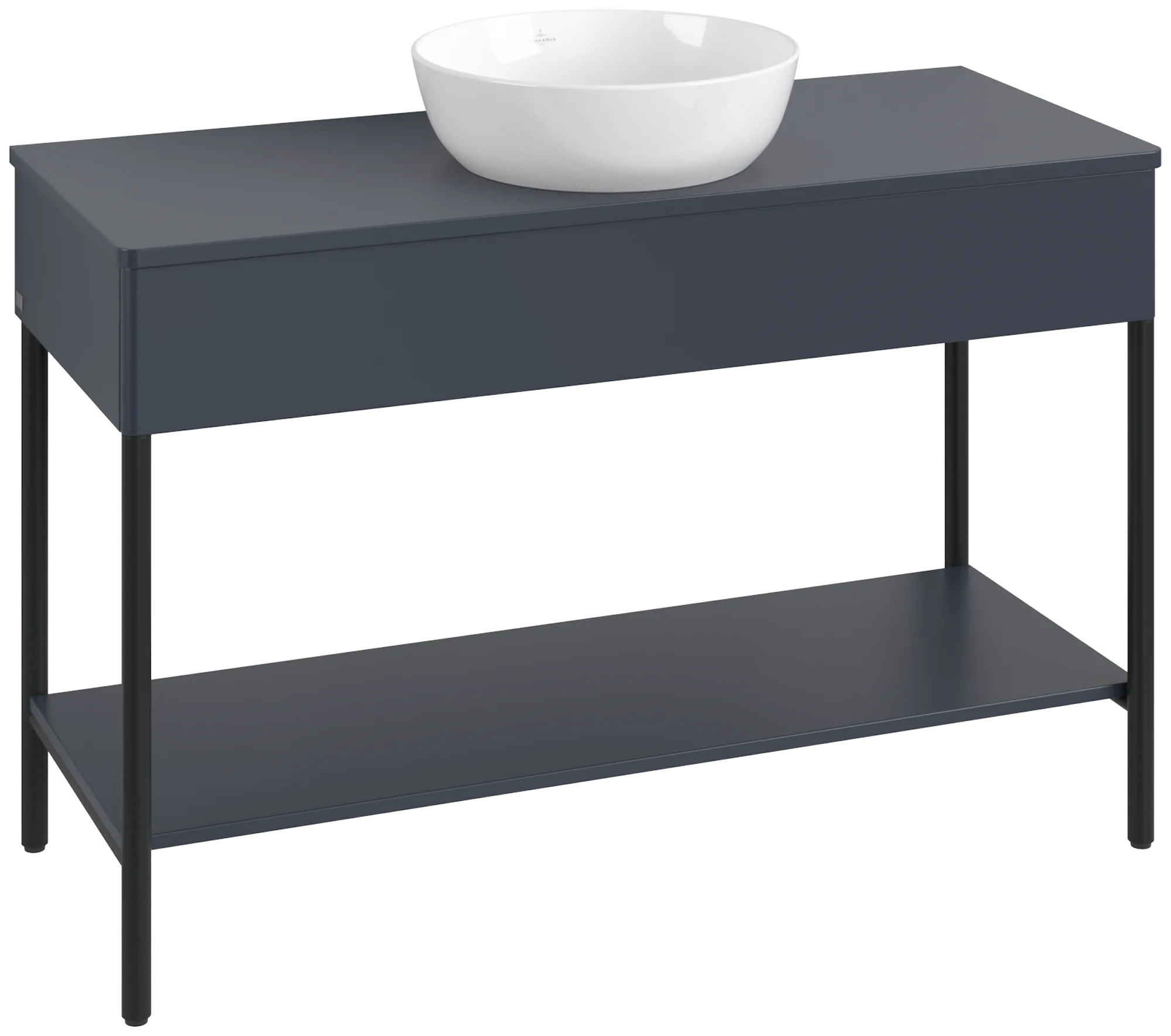 Villeroy & Boch Waschbeckenunterschrank Artis, Eckig, Midnight Blue Matt Lacquer, 1.200 x 782 x 500 mm, Push-to-open Funktion, mit Hahnlochbohrung