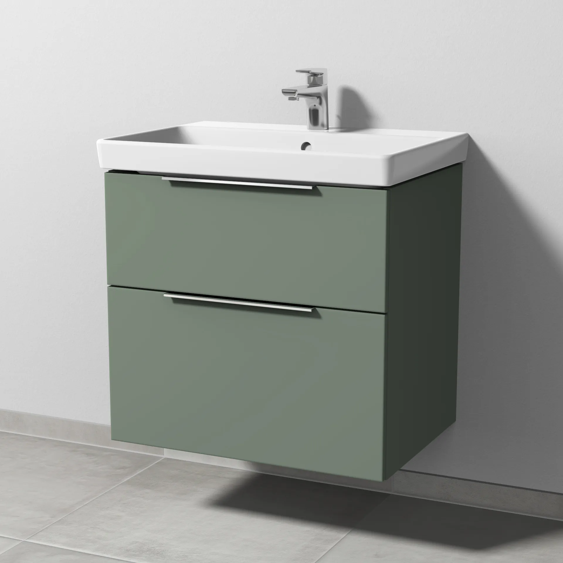 Sanipa Waschtischunterschrank „3way“ passend zu Keramik-Waschtische Avento von Villeroy & Boch 625 × 580 × 452 mm in Soft-Green