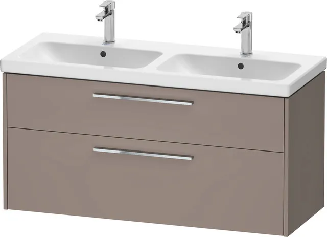 Duravit Waschtischunterschrank für Doppelwaschtisch Wandhängend „D-Code“ 118,4 × 55,5 × 46 cm in Basalt Matt