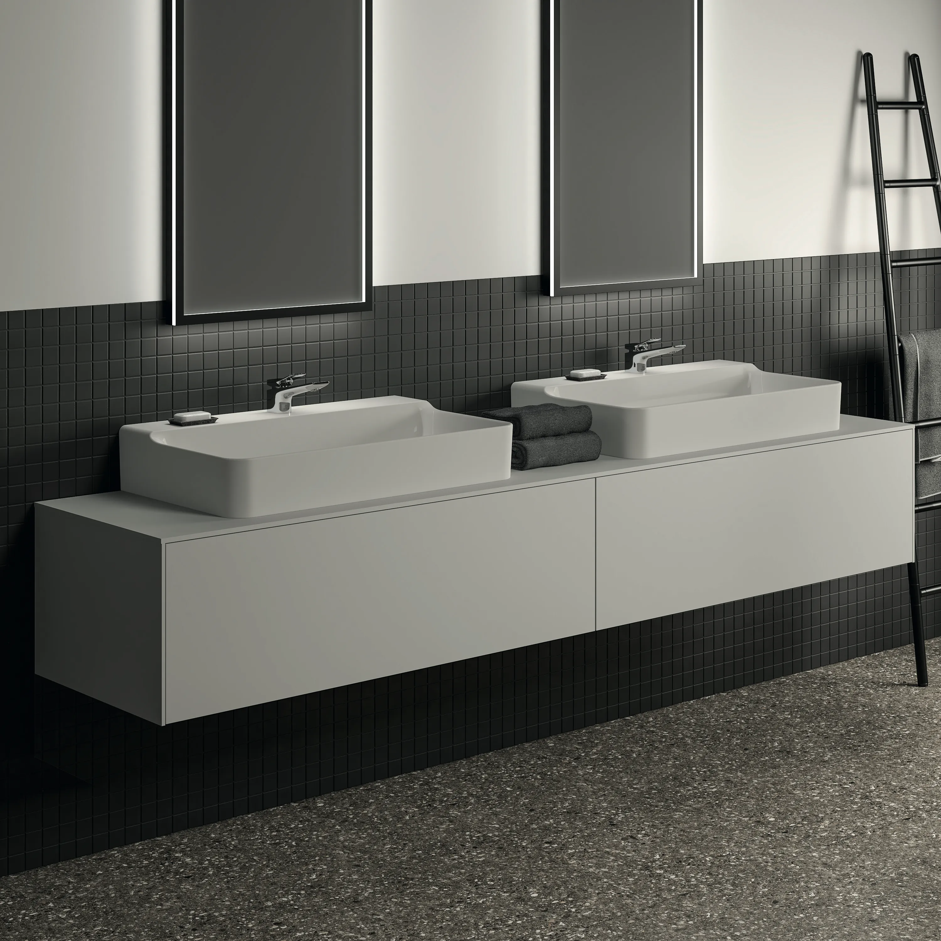 Ideal Standard Waschtischunterschrank „Conca“ 238,7 × 37 × 50,5 cm Weiß matt lackiert