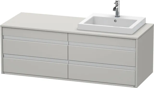Duravit Waschtischunterschrank wandhängend „Ketho“ 140 × 49,6 × 55 cm Betongrau Matt Duravit Waschtischunterschrank wandhängend „Ketho“ 140 × 49,6 × 55 cm Betongrau Matt
