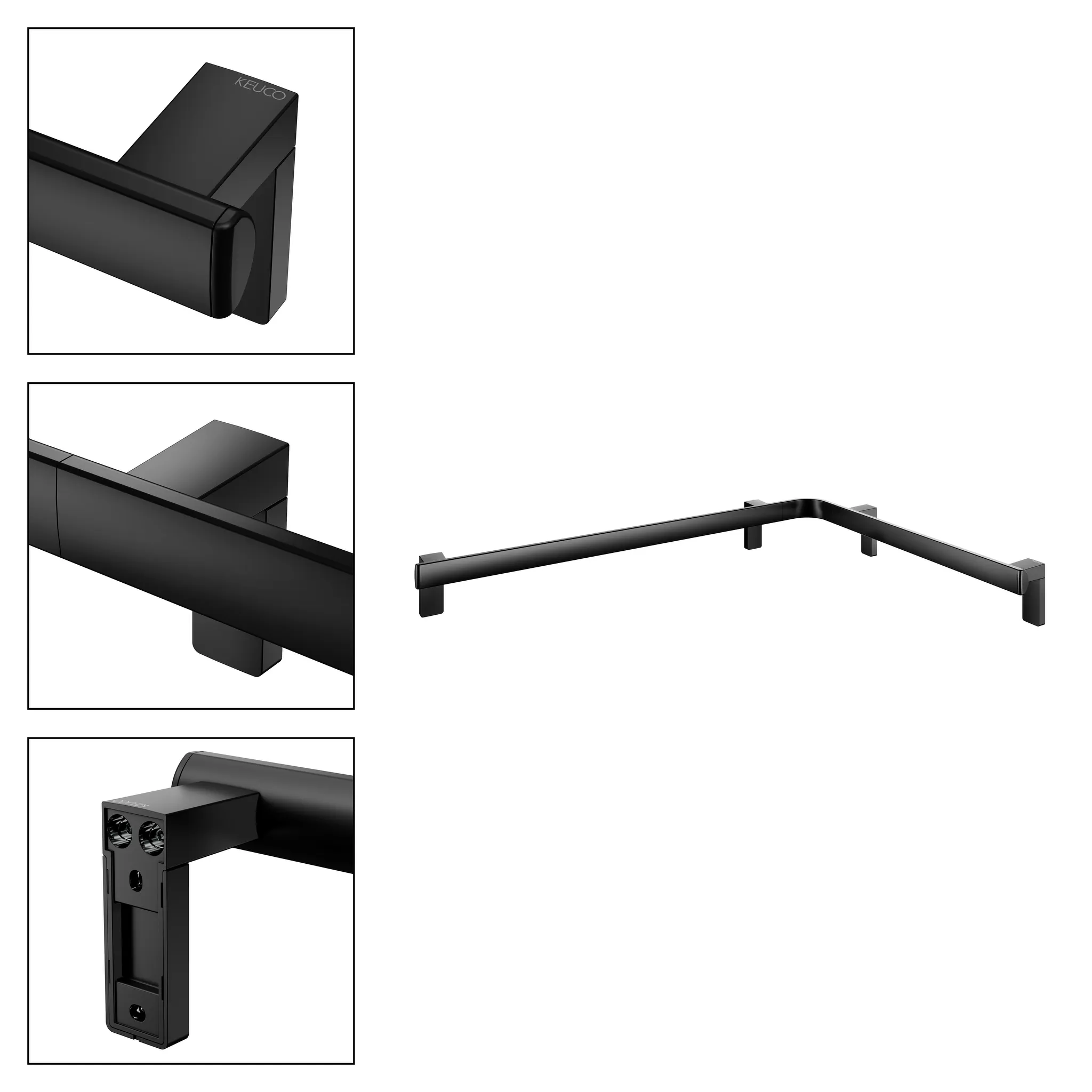 KEUCO Dusch- und Wannenhandlauf „Axess“ 60 cm Ausführung in Schwarz (matt)