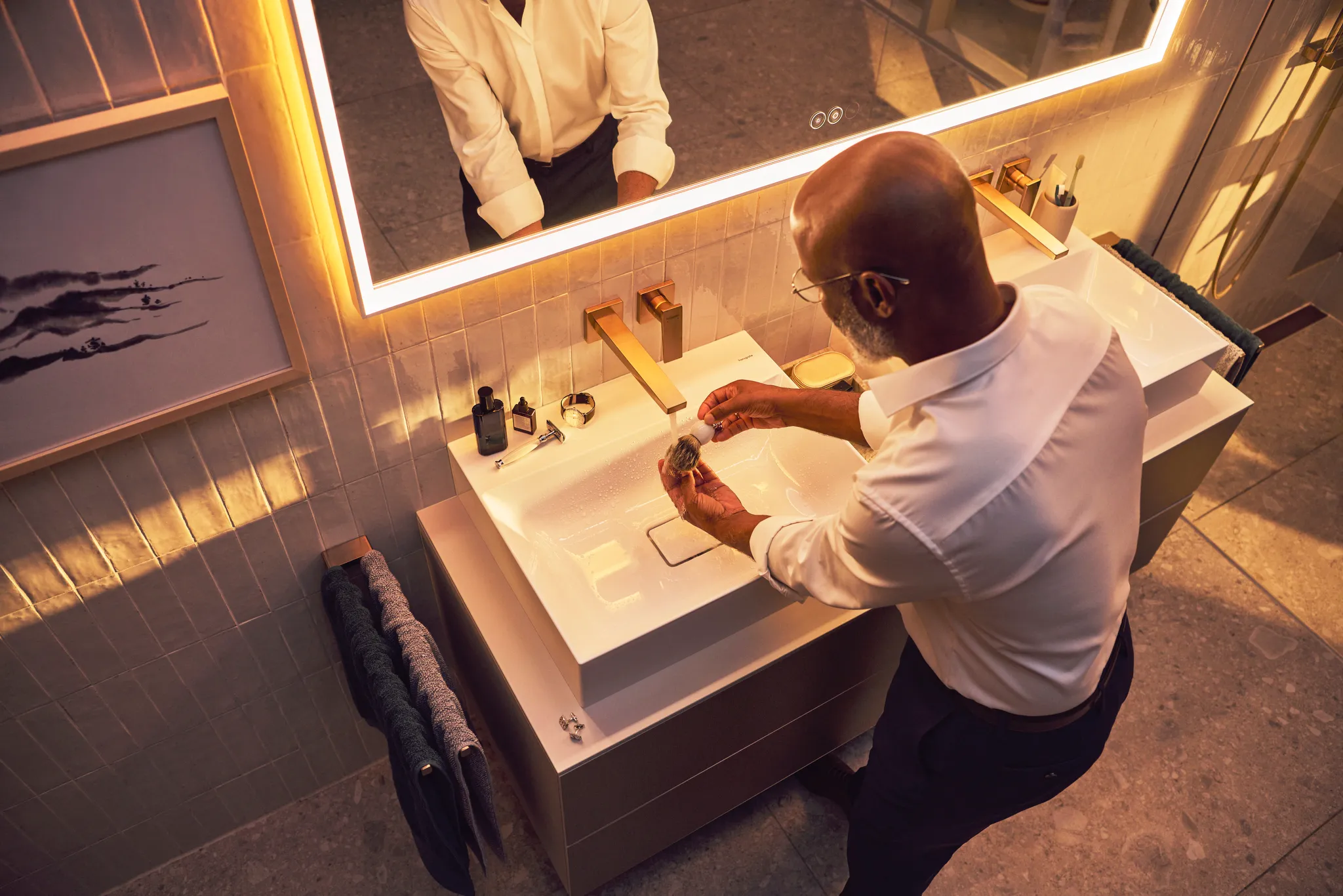 2-Loch Waschtischarmatur Unterputz Metropol F-Set langer Auslauf chrom