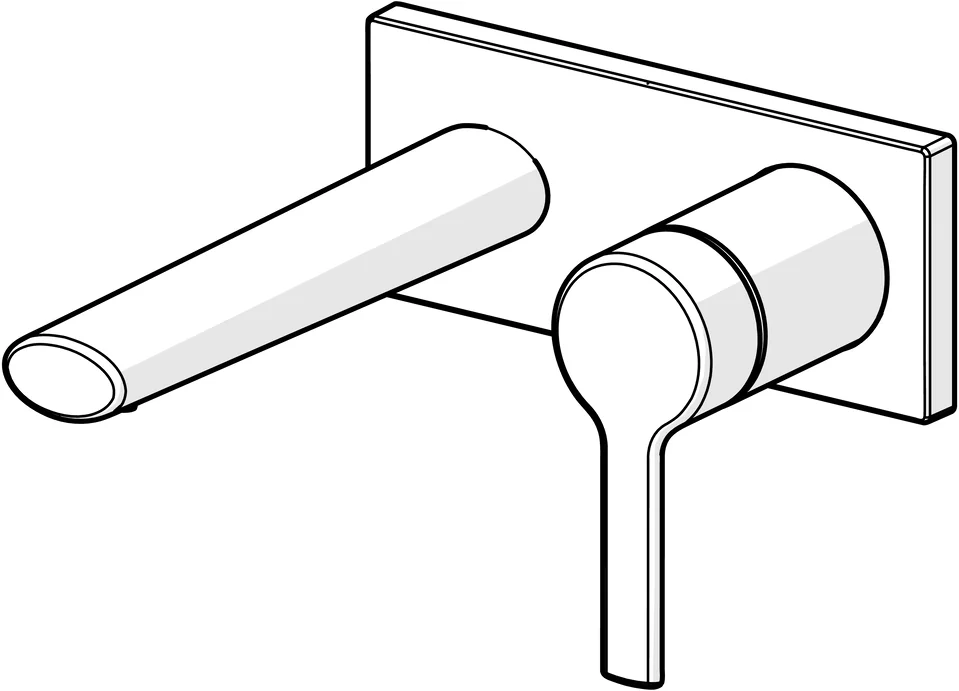 HansaRONDA Waschtischarmatur Hansaronda neu Einhebelmischer Fertigmontageset für Waschtischbatterie 4488 Rosette eckig Ausladung 186 mm DN 15 Chrom