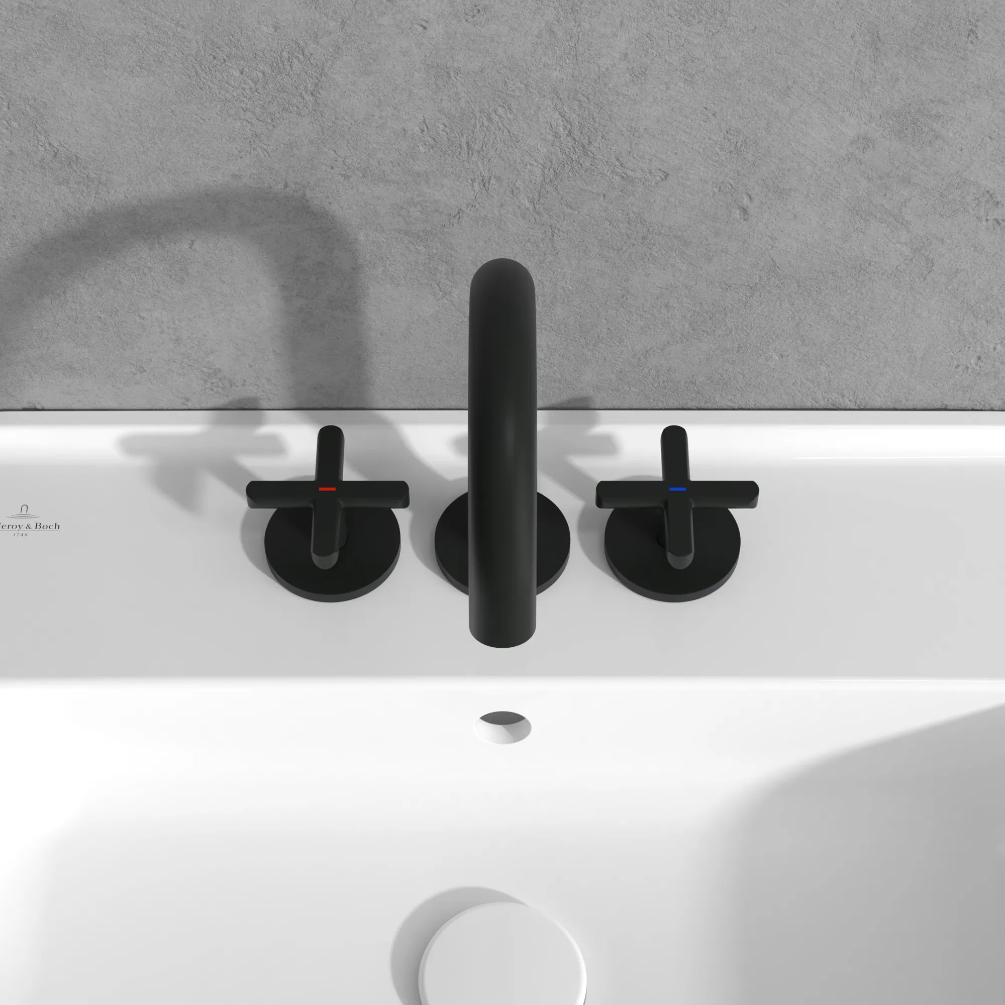 Villeroy & Boch Dreiloch-Waschtischarmatur Loop & Friends, 60x177x225mm, Matt Black Villeroy & Boch Dreiloch-Waschtischarmatur Loop & Friends, 60x177x225mm, Matt Black