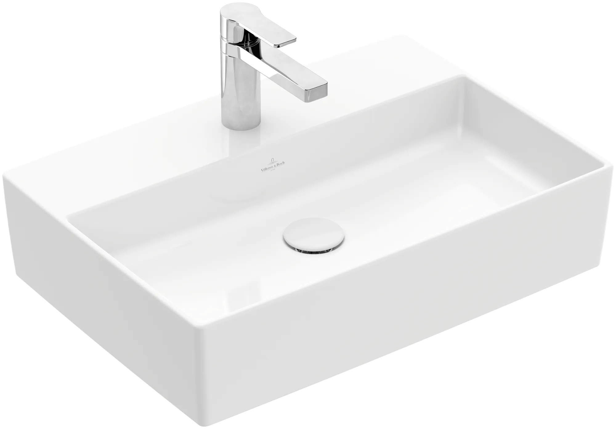 Villeroy & Boch Aufsatzwaschtisch aus TitanCeram „Memento 2.0“ 600 × 420 × 140 mm, mit Hahnlochbohrung, Hahnlochposition mittig in Weiß Alpin Farbe: Weiß Alpin / Größe: 60 × 42 cm / Hahnlochbohrung: mit 1×1 Hahnlochbohrung / Hahnlochposition: mittig / Oberflächenveredelung: ohne Oberflächenveredelung / Überlauf: ohne Überlauf Villeroy & Boch Aufsatzwaschtisch aus TitanCeram „Memento 2.0“ 600 × 420 × 140 mm, mit Hahnlochbohrung, Hahnlochposition mittig in Weiß Alpin Farbe: Weiß Alpin / Größe: 60 × 42 cm / Hahnlochbohrung: mit 1×1 Hahnlochbohrung / Hahnlochposition: mittig / Oberflächenveredelung: ohne Oberflächenveredelung / Überlauf: ohne Überlauf