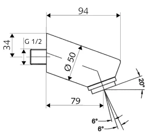 Duschkopf Aerosolarm, DN 15 G 1/2 AG, chrom