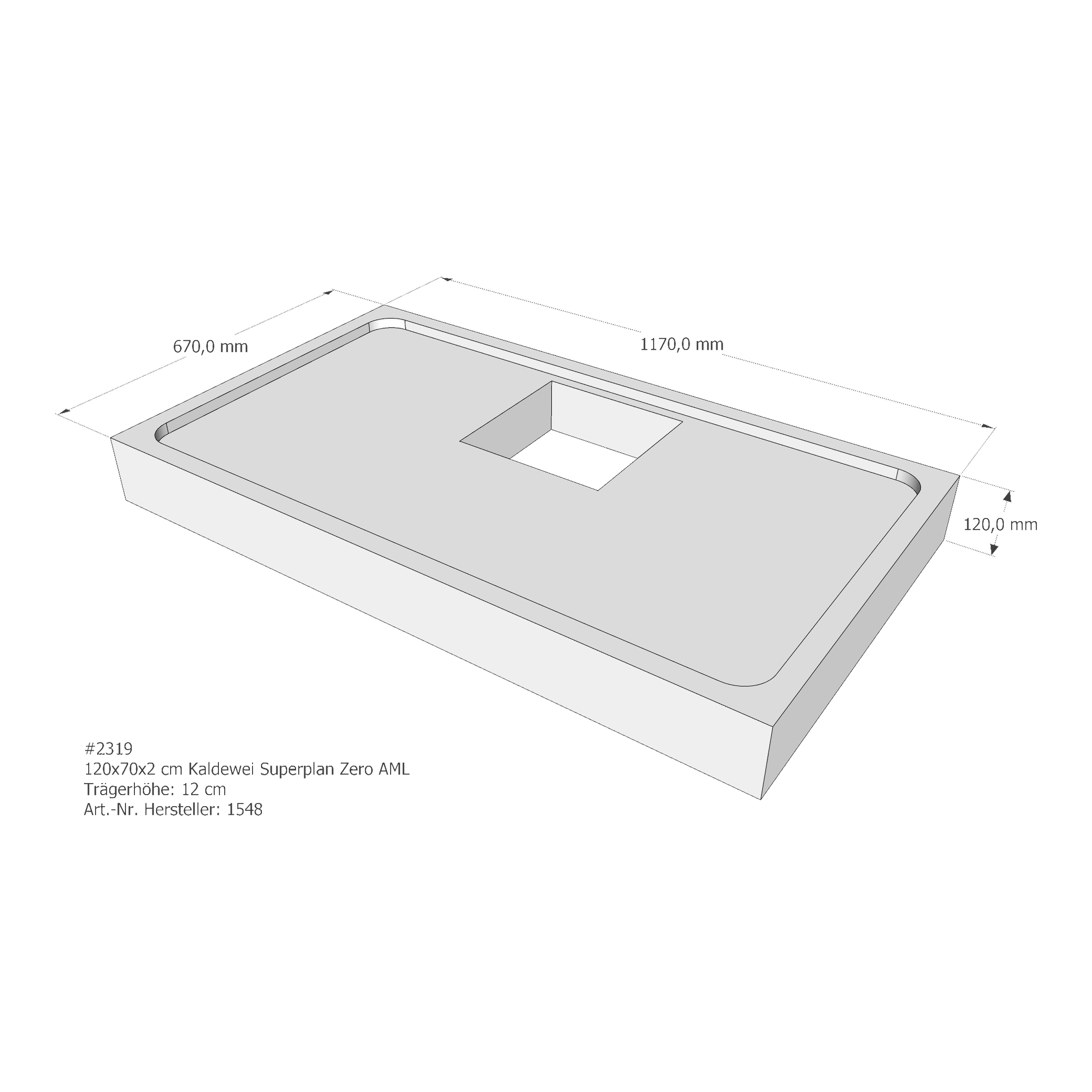 Duschwannenträger für Kaldewei Superplan Zero 120 × 70 × 2 cm Breite: 70 cm / Länge: 120 cm Duschwannenträger für Kaldewei Superplan Zero 120 × 70 × 2 cm Breite: 70 cm / Länge: 120 cm