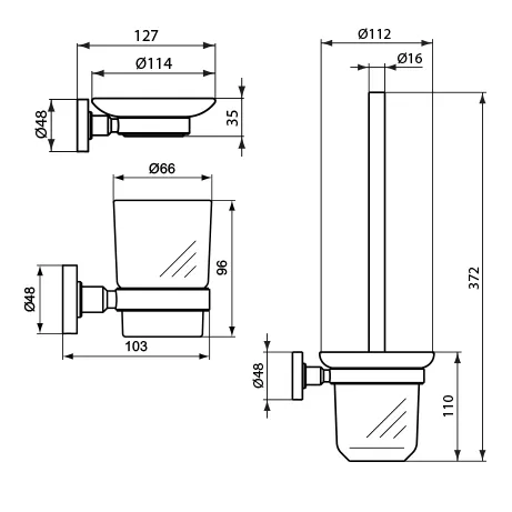 Accessoires-Paket IOM Enthalten sind: WC-Bürstengarnitur, Papierrollenhalter und Handtuchhaken, Silk Black Accessoires-Paket IOM Enthalten sind: WC-Bürstengarnitur, Papierrollenhalter und Handtuchhaken, Silk Black