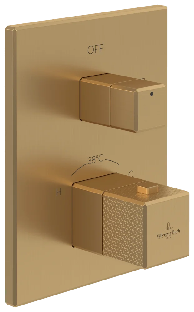 Villeroy & Boch Unterputz-Thermostat Mettlach, Brushed Gold, 190x150x129 mm, Einwege-Mengenregulierung