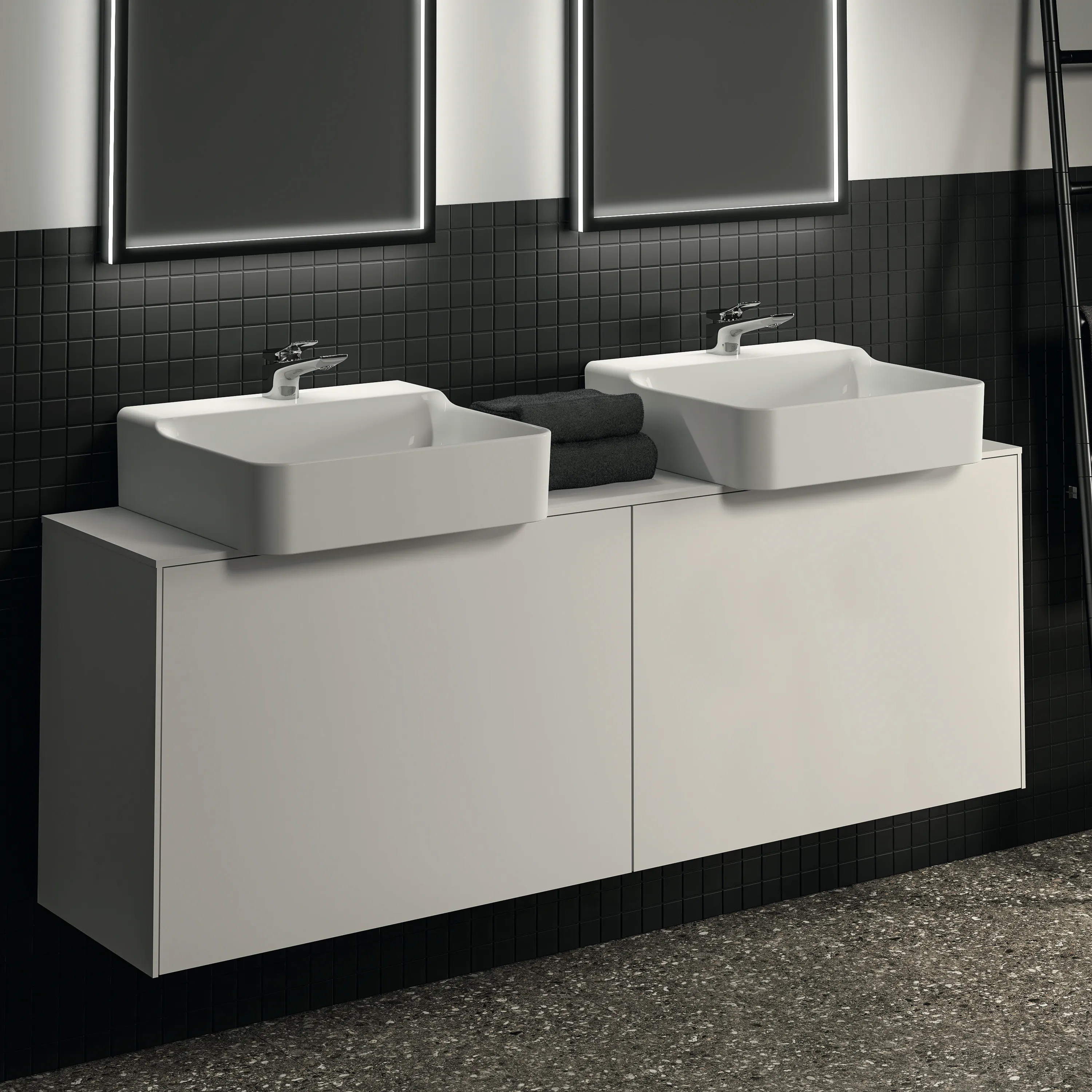 Ideal Standard Waschtischunterschrank „Conca“ 158,7 × 55 × 37,3 cm Weiß matt lackiert Ideal Standard Waschtischunterschrank „Conca“ 158,7 × 55 × 37,3 cm Weiß matt lackiert