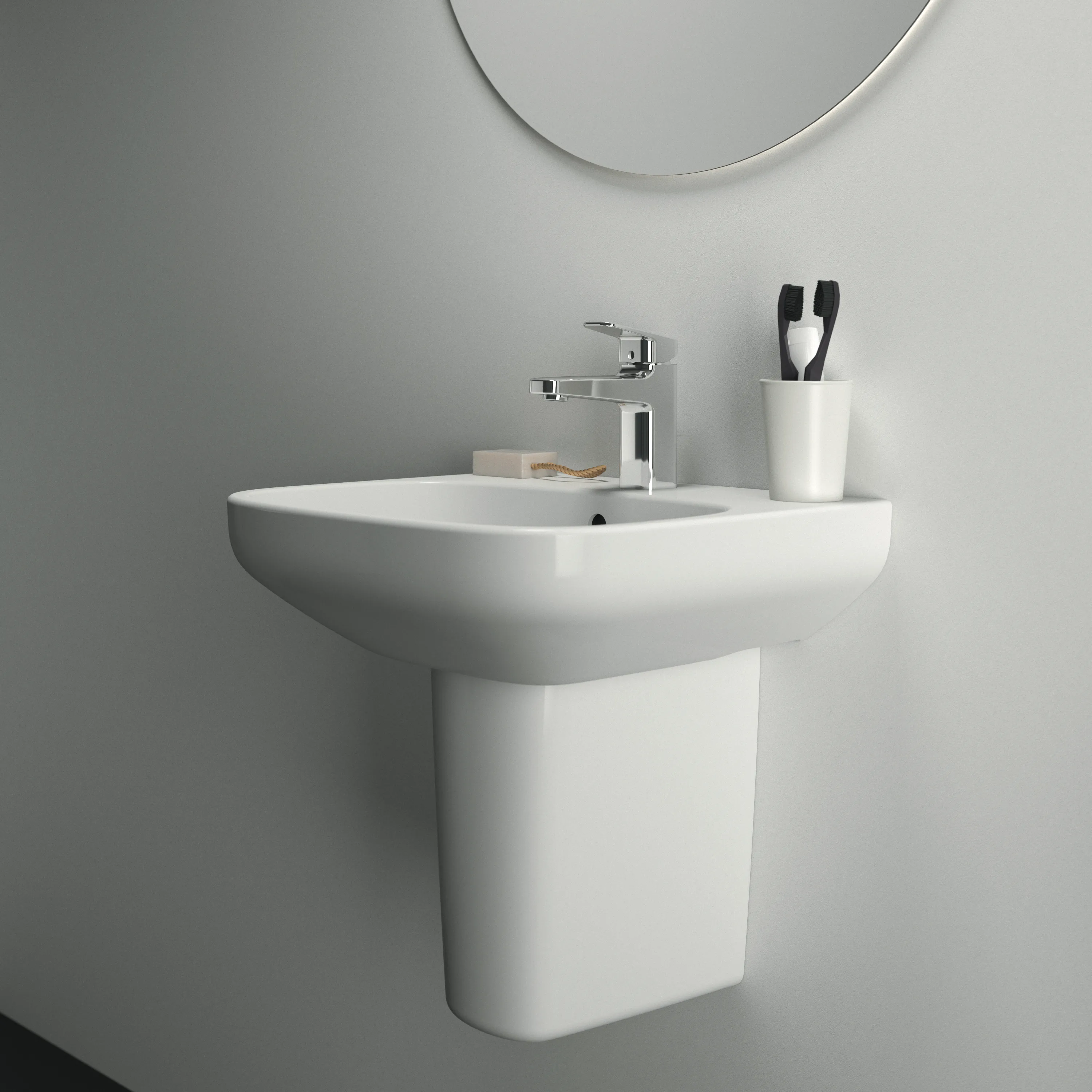 Ideal Standard Waschtischarmatur Ceraplan H90 mit Ablaufgarnitur, Ausladung 124mm, Chrom Ideal Standard Waschtischarmatur Ceraplan H90 mit Ablaufgarnitur, Ausladung 124mm, Chrom