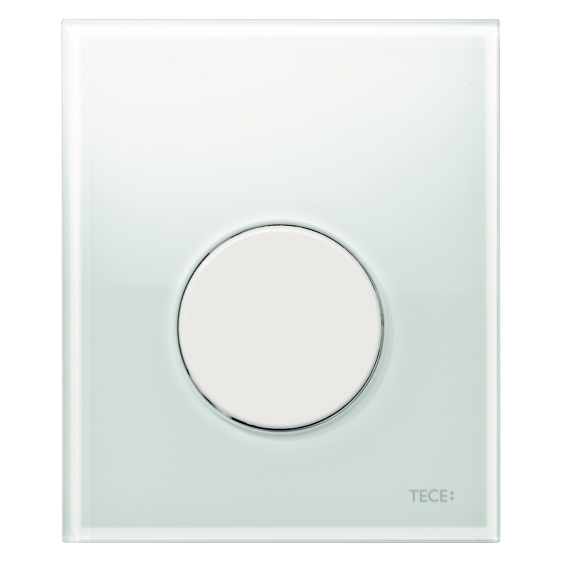TECEloop Urinal-Betätigungsplatte mit Kartusche Glas weiß Taste weiß