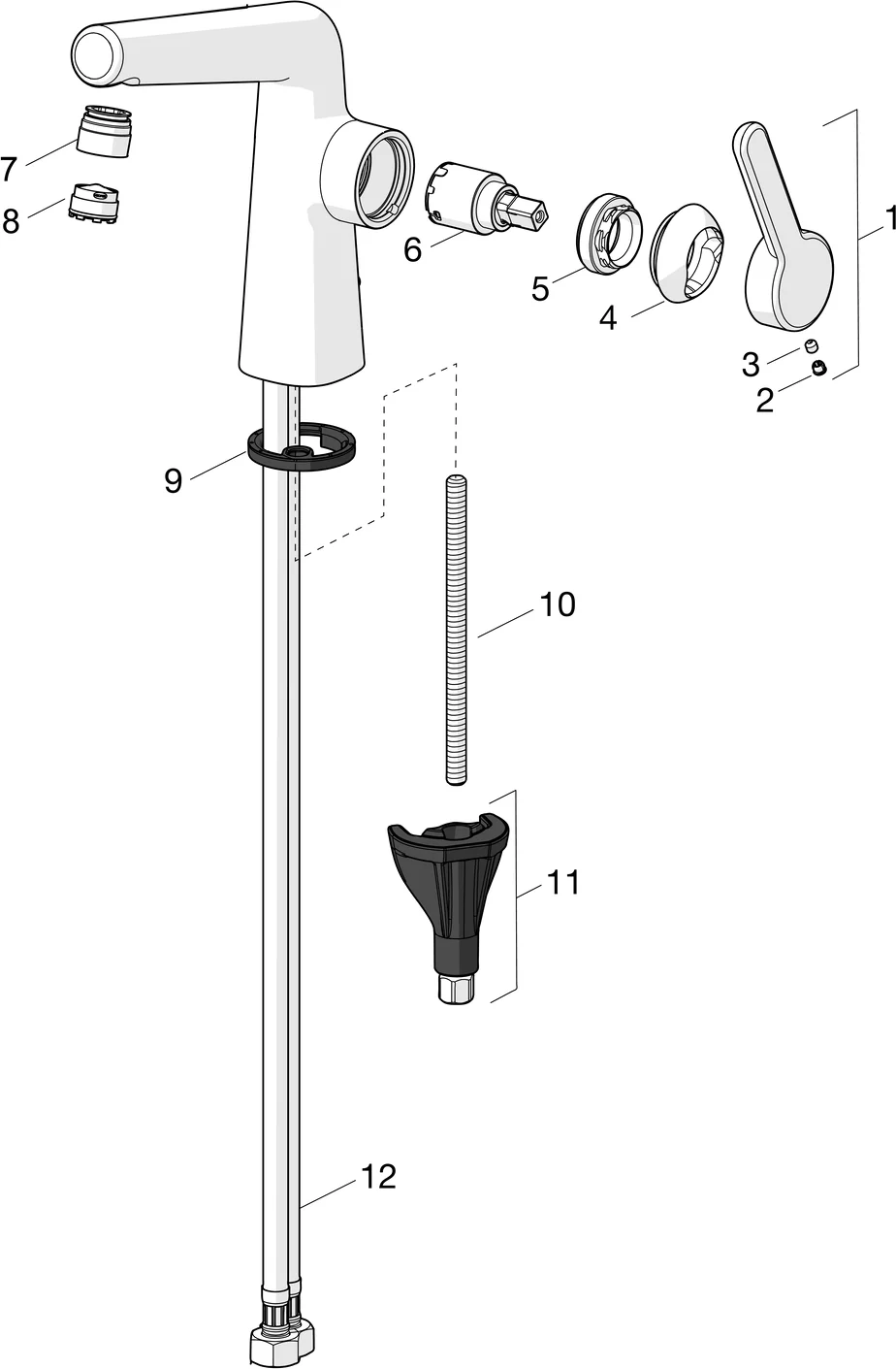 HansaDESIGNO Style Waschtischarmatur 5189 Zugst.Ablgarn. Ausld. 130 mm DN15 Chrom