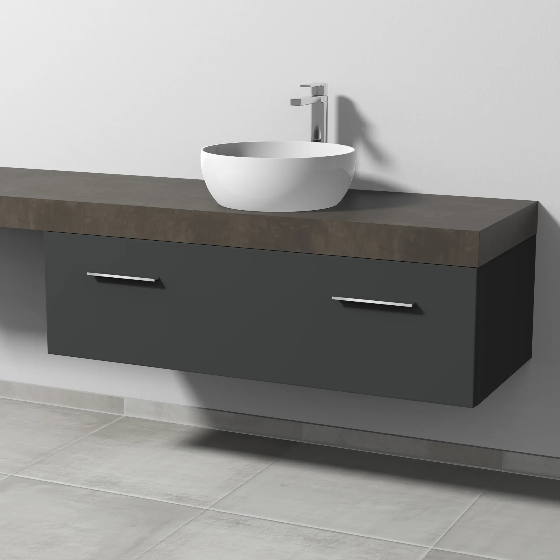Sanipa Waschtischunterschrank „2morrow“ 1200 × 340 × 520 mm in Graphit (matt)