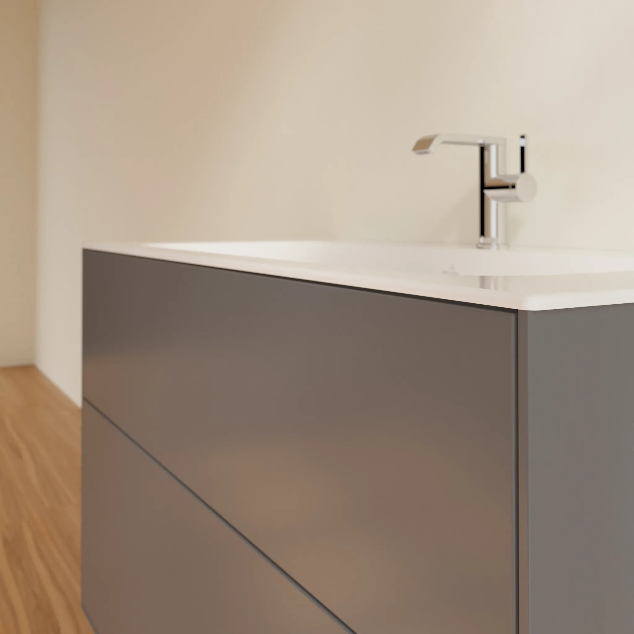 Villeroy & Boch Waschtischunterschrank „Finion“ für Schrankwaschtisch 996 × 591 × 498 mm Anthracite Matt Lacquer, für Becken mittig