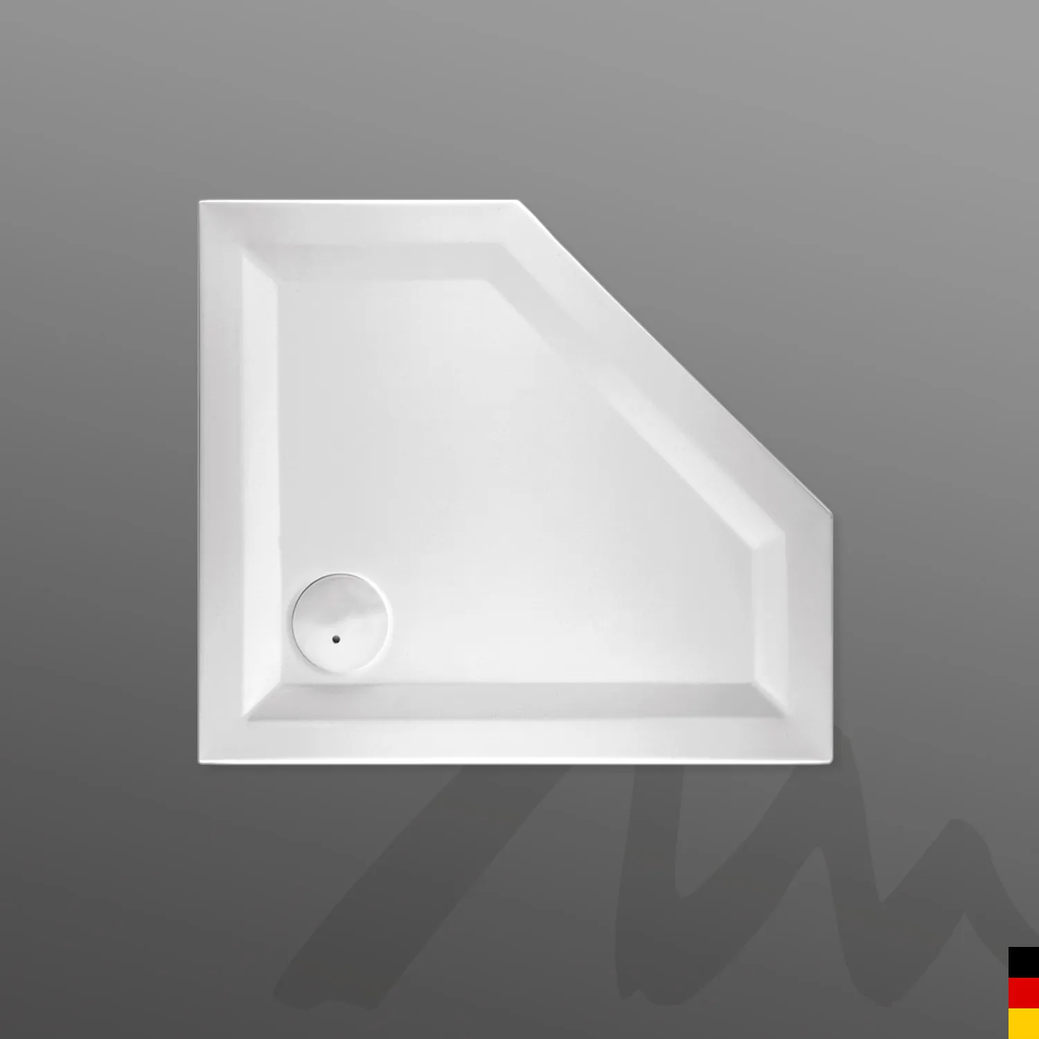 Mauersberger Acryl-Duschwannen-Einheit circi 90⁄80 re, 1-teilig mit Dichtvlies, weiß