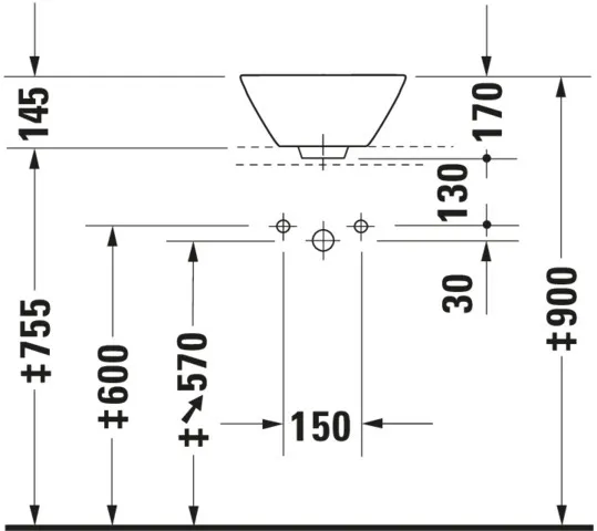 Aufsatzwaschtisch „Starck 1“, mit Überlauf Aufsatzwaschtisch „Starck 1“, mit Überlauf