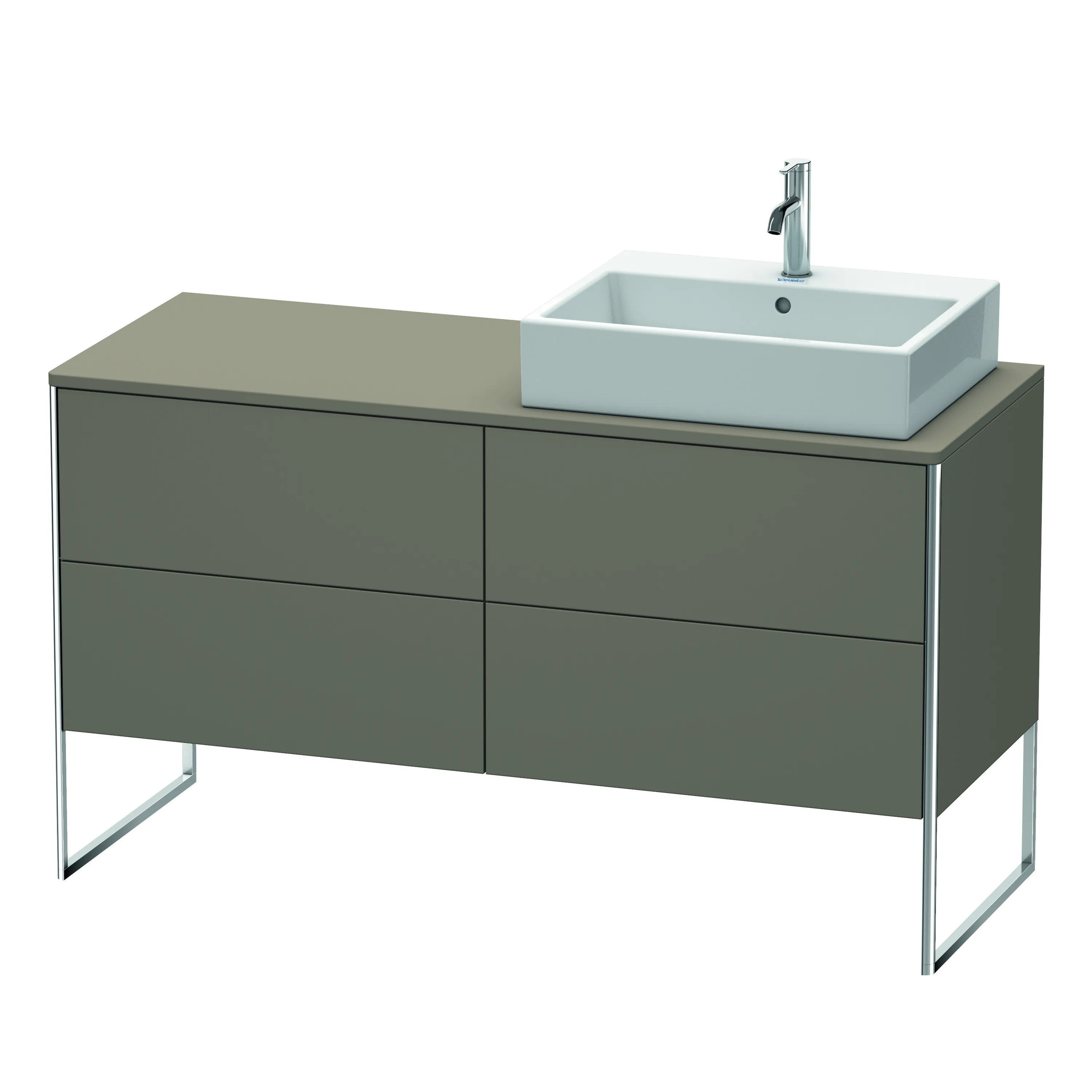 Duravit Waschtischunterschrank bodenstehend „XSquare“ 140 × 77,8 × 54,8 cm Flannel Grey Seidenmatt Duravit Waschtischunterschrank bodenstehend „XSquare“ 140 × 77,8 × 54,8 cm Flannel Grey Seidenmatt