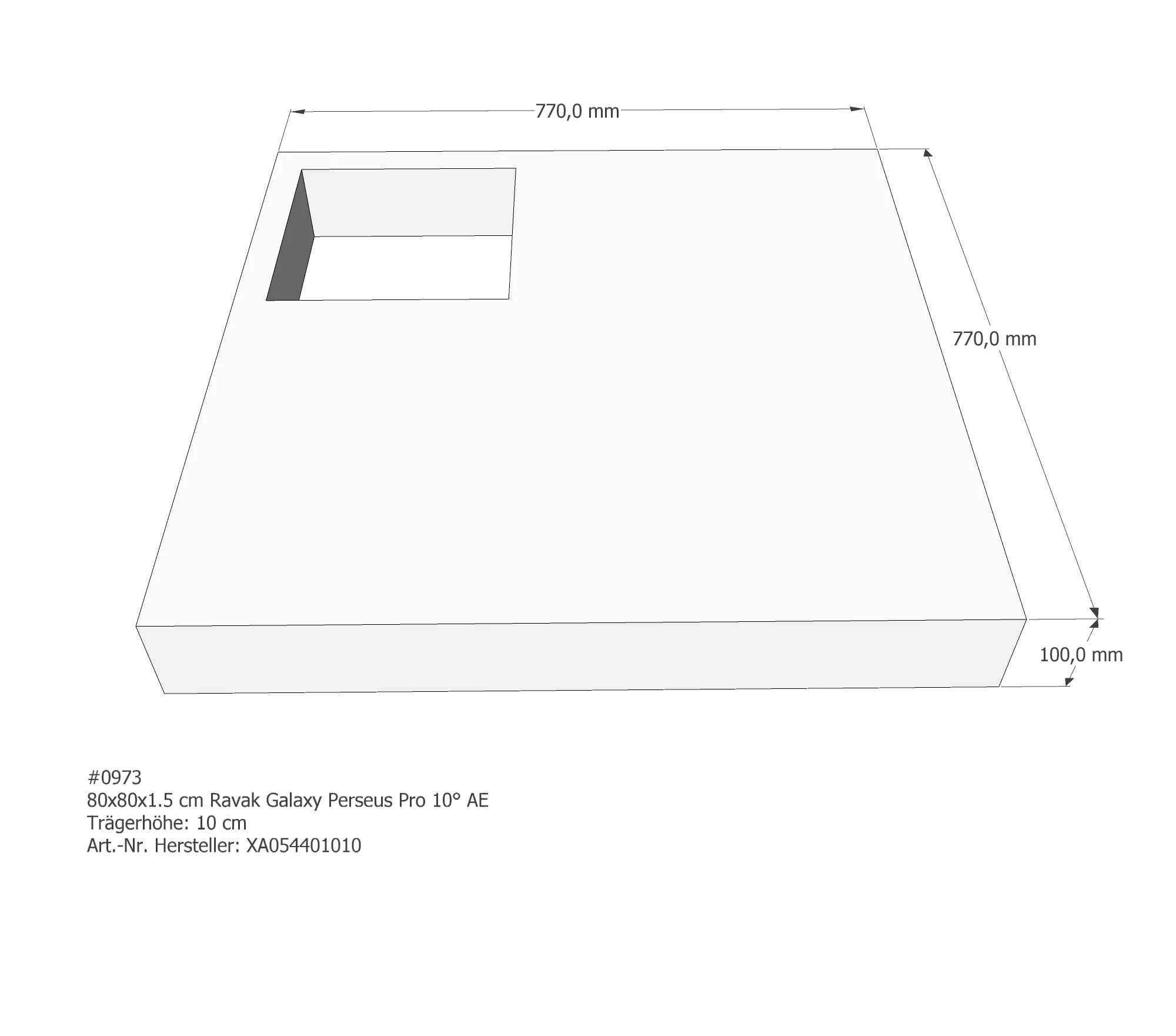 Duschwannenträger für Ravak Galaxy Perseus Pro 10° 80 × 80 × 1,5 cm Duschwannenträger für Ravak Galaxy Perseus Pro 10° 80 × 80 × 1,5 cm