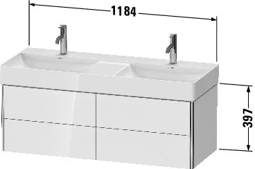 Duravit Waschtischunterschrank wandhängend „XSquare“ 118,4 × 39,7 × 46 cm