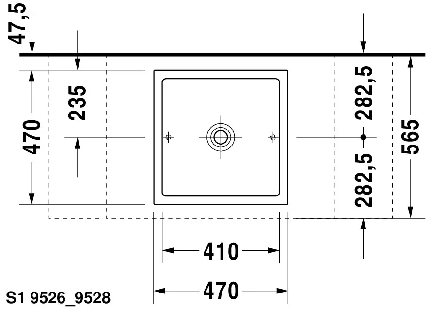 Aufsatzwaschtisch „Starck 1“, ohne Überlauf, Hahnlochposition mittig Aufsatzwaschtisch „Starck 1“, ohne Überlauf, Hahnlochposition mittig