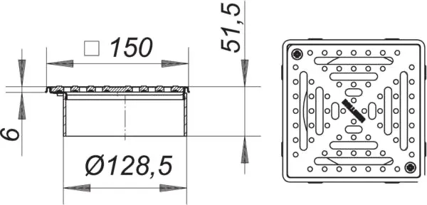 Aufsatz VSR 15, Rost massiv, rutschh., verschr., 150 x 150 mm Aufsatz VSR 15, Rost massiv, rutschh., verschr., 150 x 150 mm