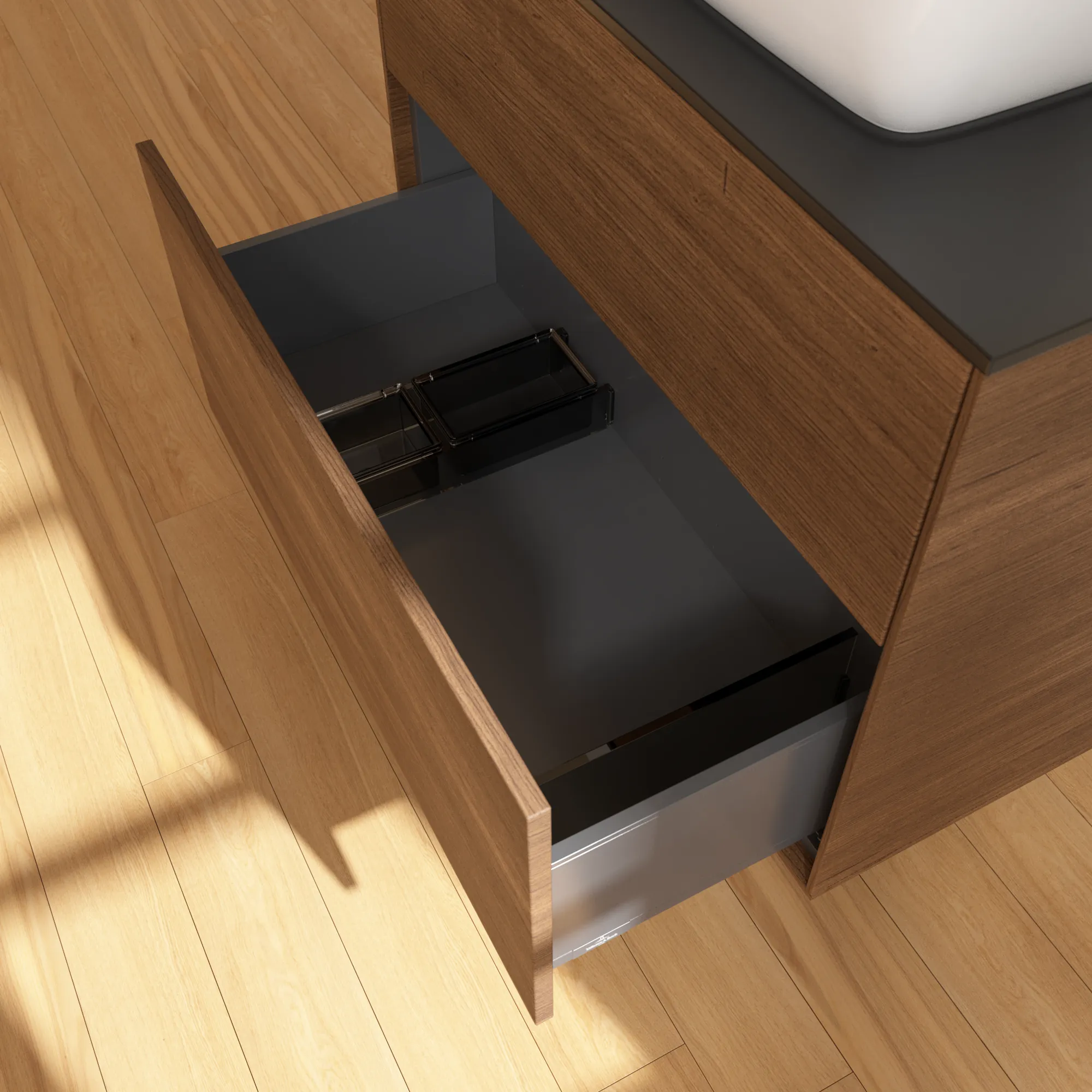 Villeroy & Boch Waschtischunterschrank „Finion“ für Schrankwaschtisch 800 × 603 × 501 mm Walnut Veneer, für Becken mittig