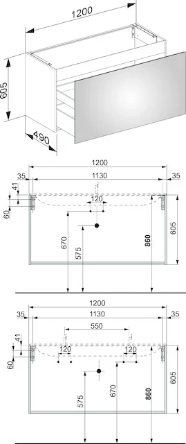 KEUCO Waschtischunterschrank mit Auszug „X-Line“ Trüffel (Glas), Trüffel (Lack, seidenmatt), ohne Beleuchtung 1200 × 605 × 490 mm KEUCO Waschtischunterschrank mit Auszug „X-Line“ Trüffel (Glas), Trüffel (Lack, seidenmatt), ohne Beleuchtung 1200 × 605 × 490 mm